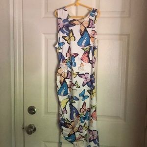 Fitted mid dress with back out